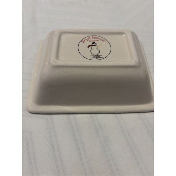 2 Royal Seasons Stoneware Holiday Christmas Decor Hors d'Oeuvres Serving Dishes - Picture 11 of 14